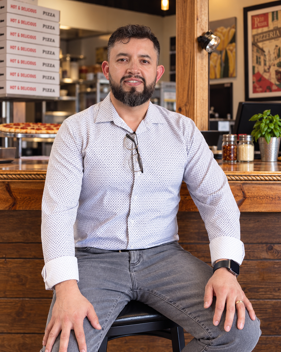 Max Villagómez at Gabriela’s Pizza Kitchen & Bar in Athens, Alabama.
